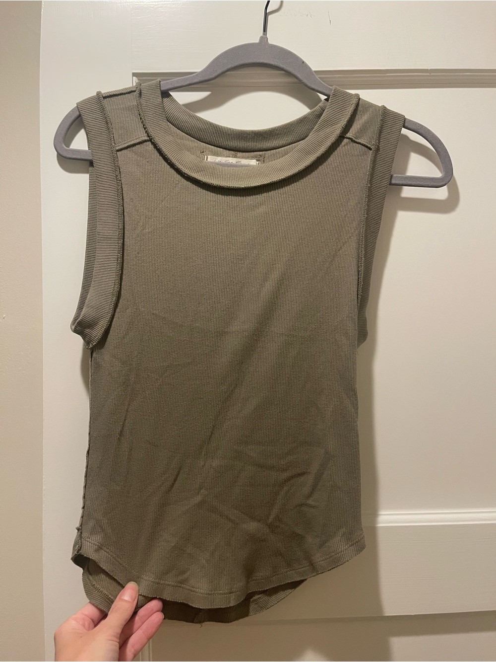 We The Free Ribbed Crewneck Tank in Olive